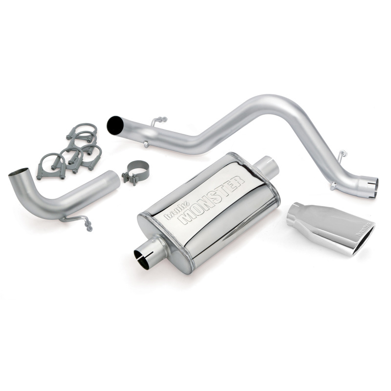 Jeep Wrangler Unlimited Performance Exhaust - Banks Power - Monster, Single Exh w/ Chrome Tip - Chrome - `12-`18